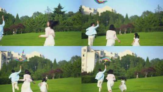 公园玩耍 风筝 放风筝高清在线视频素材下载