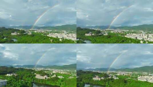 【4K】武夷山航拍雨后彩虹高清在线视频素材下载