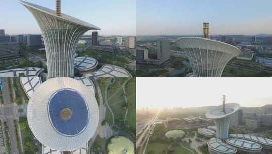 武汉光谷航拍新能源研究院俯拍高清在线视频素材下载
