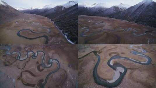 s3新疆阿尔泰山两河源自然保护区航拍高清在线视频素材下载