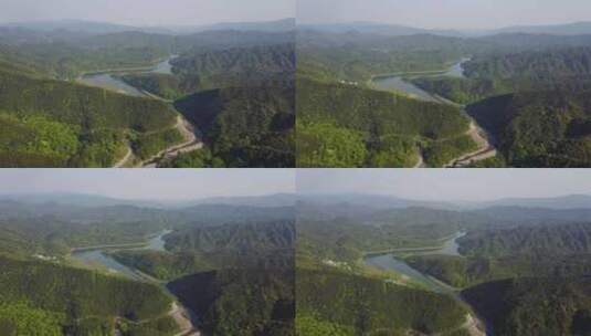 江西水坝航拍山川河流大地高清在线视频素材下载