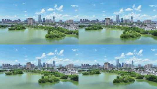 航拍广东旅游5A级惠州西湖景区自然湖景高清在线视频素材下载