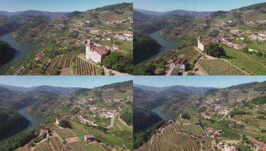 杜罗山谷。美丽的自然景观。葡萄牙4k高清在线视频素材下载