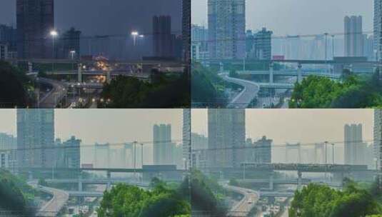 重庆鹅公岩大桥日出延时视频高清在线视频素材下载