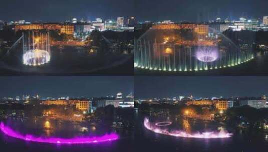 杭州西湖音乐喷泉高清在线视频素材下载