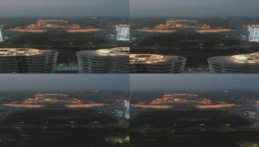 河南新乡城市夜景灯光交通竖屏航拍高清在线视频素材下载