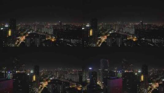 深圳湾南山区夜景航拍高清在线视频素材下载