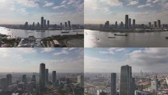 上海西岸龙华商圈航拍高清在线视频素材下载