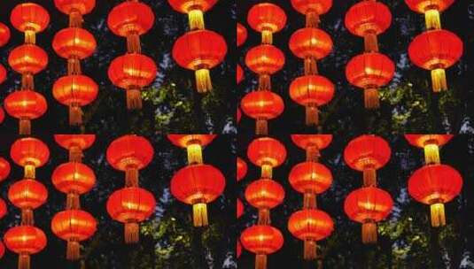 南京夫子庙老门东景区悬挂的新年气氛红灯笼高清在线视频素材下载