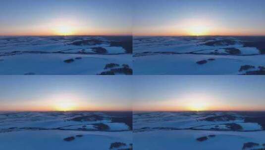 寒冬雪原晨曦风景高清在线视频素材下载