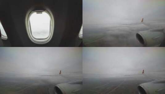 飞机起飞玄窗外发动机高清在线视频素材下载