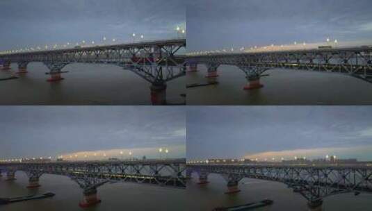 南京长江大桥火车经过高清在线视频素材下载