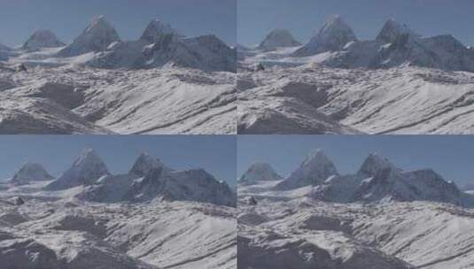 西藏林芝来古冰川雅隆冰川蓝天白云雪山冬天高清在线视频素材下载