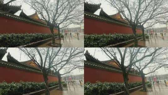 红墙雪景高清在线视频素材下载