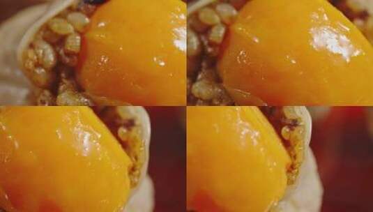 蛋黄烧卖早餐中国传统面食美食特写高清在线视频素材下载