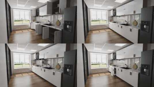 厨房橱柜开门功能展示宣传动画高清在线视频素材下载