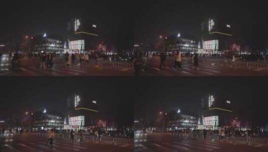 北京太古里三里屯车流夜景4K高清在线视频素材下载