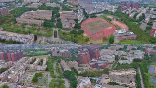 福州福建师范大学旗山校区航拍校园风景风光高清在线视频素材下载