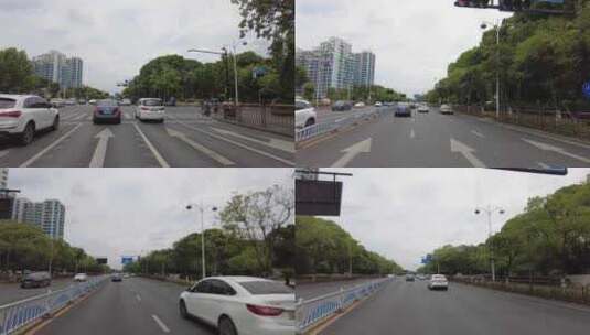 城市马路上面行驶的汽车车辆高清在线视频素材下载