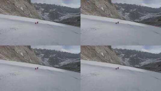 fpv穿越机航拍莲宝叶则雪景冬季川西阿坝高清在线视频素材下载