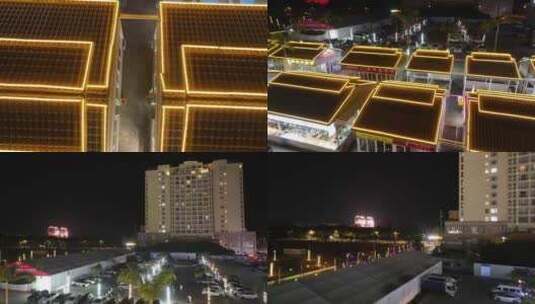 三亚湾胜利路夜景航拍高清在线视频素材下载