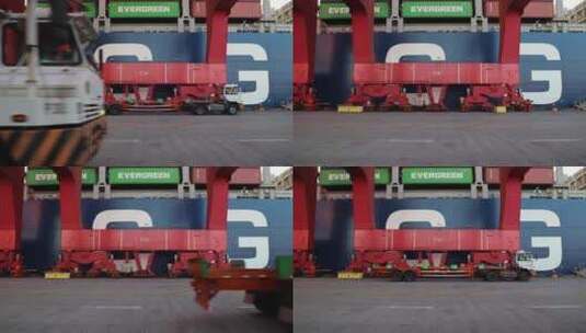 港口 集装箱码头 货物高清在线视频素材下载
