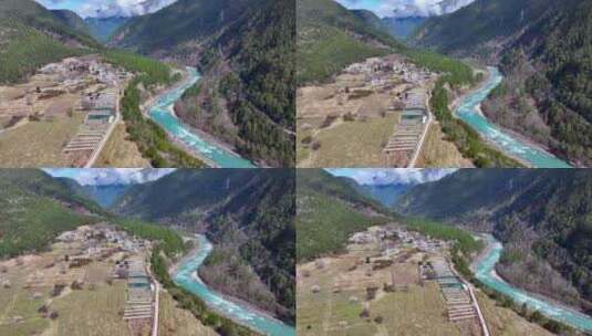 4K航拍西藏林芝雪瓦卡村4高清在线视频素材下载