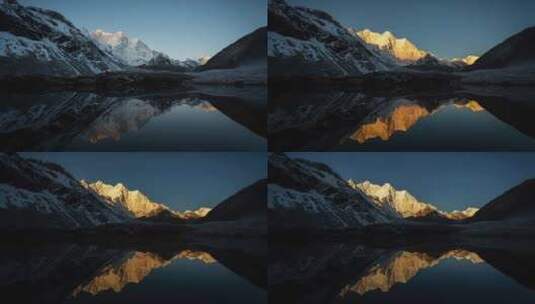 西藏日喀则珠峰东坡嘎玛沟喜马拉雅山脉延时高清在线视频素材下载