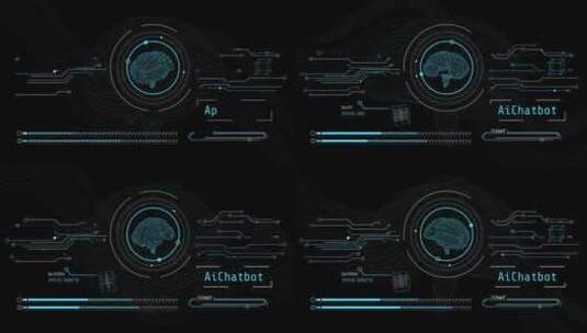 关于人类和人工智能的信息图动画高清在线视频素材下载