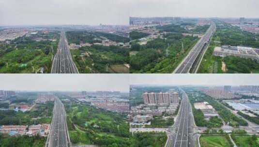 城市高架桥交通航拍高清在线视频素材下载