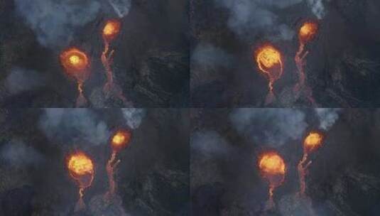 冰岛火山爆发航拍高清在线视频素材下载