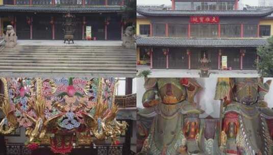 无锡南山寺航拍建筑佛像金刚高清在线视频素材下载