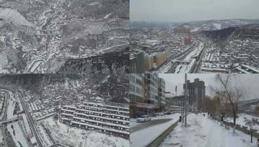 清涧的雪北国风光千里冰封万里雪飘高清在线视频素材下载