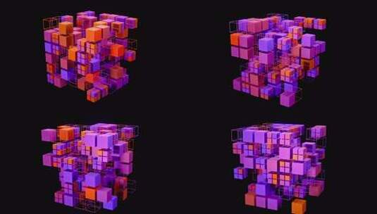 立方体抽象背景高清在线视频素材下载