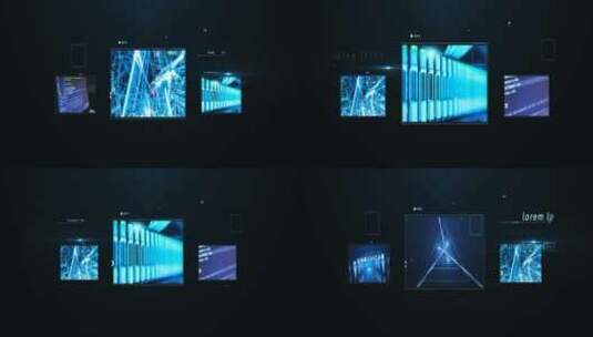 科技立方体空间展示图文AE模板高清AE视频素材下载