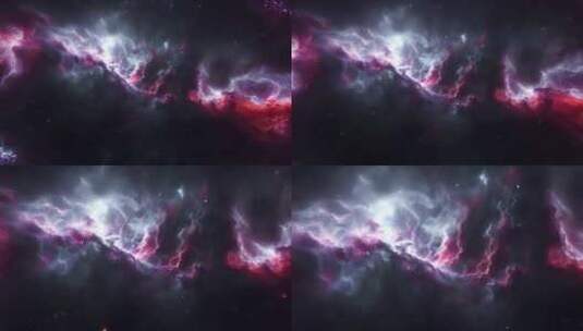 深白红深空星系星云高清在线视频素材下载