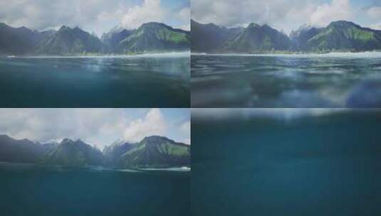 海面拍摄高山高清在线视频素材下载