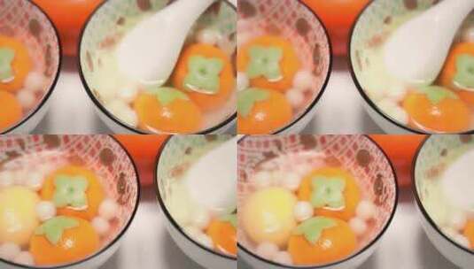 中国特色元宵节煮柿柿如意汤圆高清在线视频素材下载