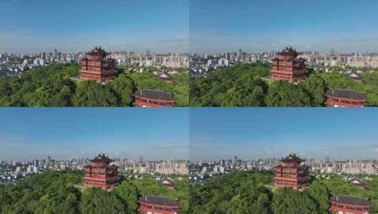 杭州城隍阁航拍镜头高清在线视频素材下载