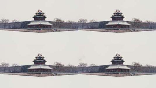 北京故宫角楼初雪高清在线视频素材下载