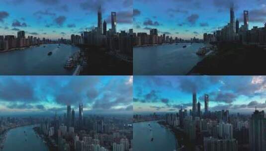 4K无人机航拍上海城市无限最美风光高清在线视频素材下载