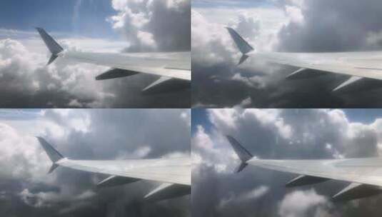 云中的飞机机翼高清在线视频素材下载