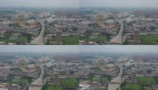 广州圆高速立交桥航拍原素材高清在线视频素材下载