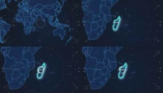 Hud放大马达加斯加地图高清在线视频素材下载