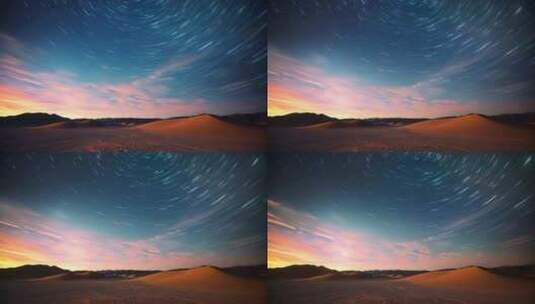 沙漠星空星轨延时高清在线视频素材下载