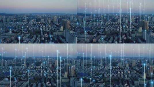 4K-智能互联城市天际线02高清在线视频素材下载