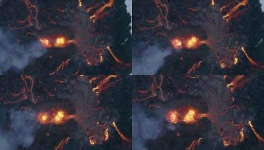 冰岛火山爆发航拍高清在线视频素材下载