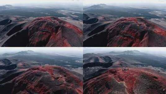 站在山顶俯瞰火山区的人高清在线视频素材下载