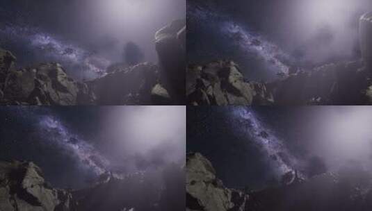 砂岩峡谷壁上的银河系高清在线视频素材下载