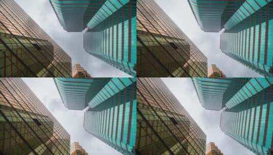 香港摩天大楼上空的云景延时高清在线视频素材下载